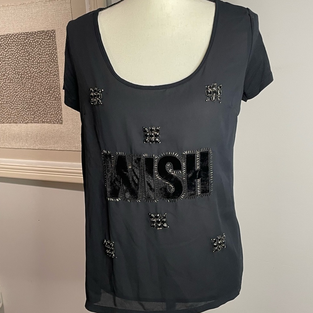Jessica Simpson Women Black Short Sleeve Blouse Size Medium